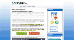 Desktop Screenshot of importvcardtooutlook.softspire.com