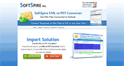 Desktop Screenshot of eml-to-pst.softspire.com